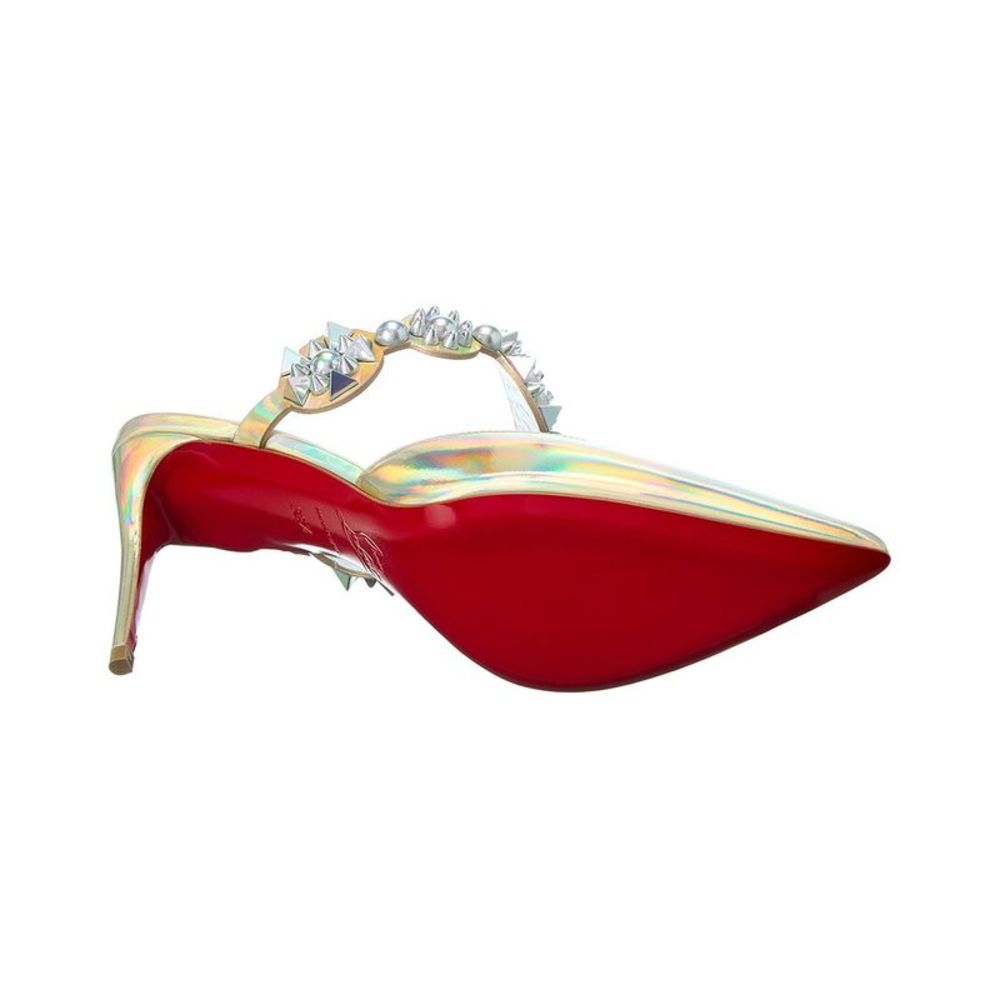 Christian Louboutin Miss Goldora 85 Patent Pump, Silver - Picture 4 of 5